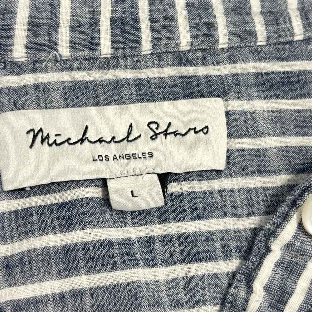 Michael Stars 100% Cotton Shirt Dress Womens ‎ Sz L Button Up Tunic Long Sleeve - Picture 5 of 7